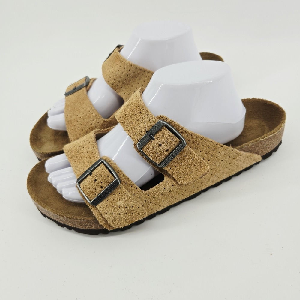 Birkenstock Arizona Taupe Suede Leather Soft Footbed Unisex Sandals Size 42 - Picture 3 of 6